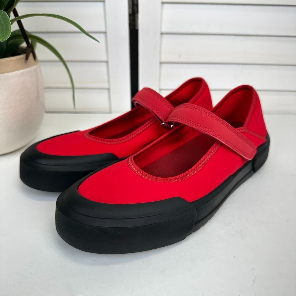Free People Vibrant Red and Black Loafers